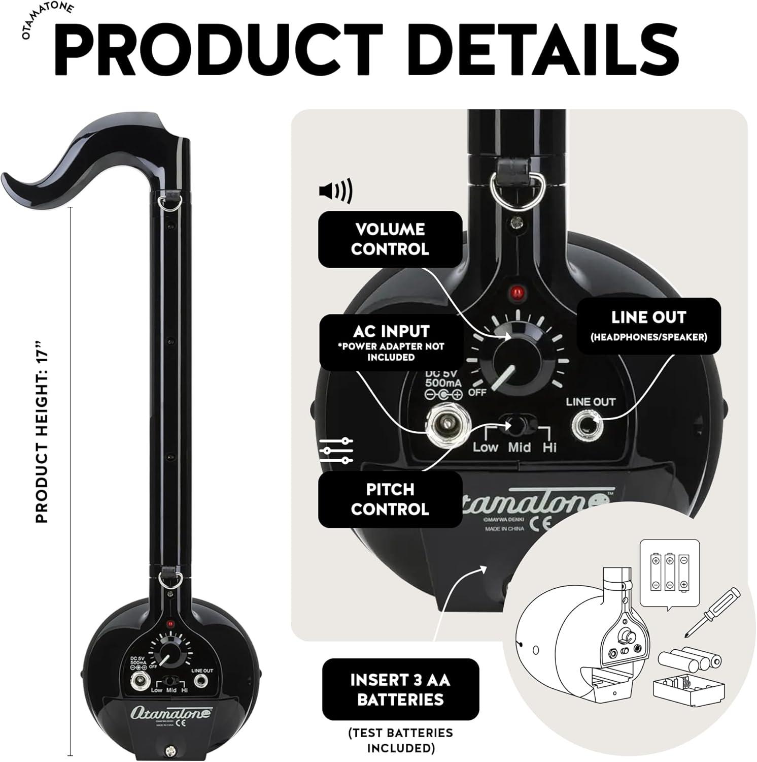 imageOtamatone Deluxe English Manual Electronic Musical Instrument Synthesizer from Japan by CubeMaywa Denki WhiteDeluxe Black