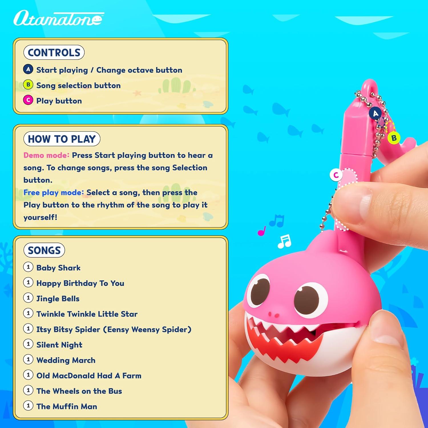 imageOtamatone Melody Special Baby Shark Edition Portable Mini Size Electronic Keychain Musical Toy from Japan by Maywa Denki English Instructions Daddy SharkMommy Shark