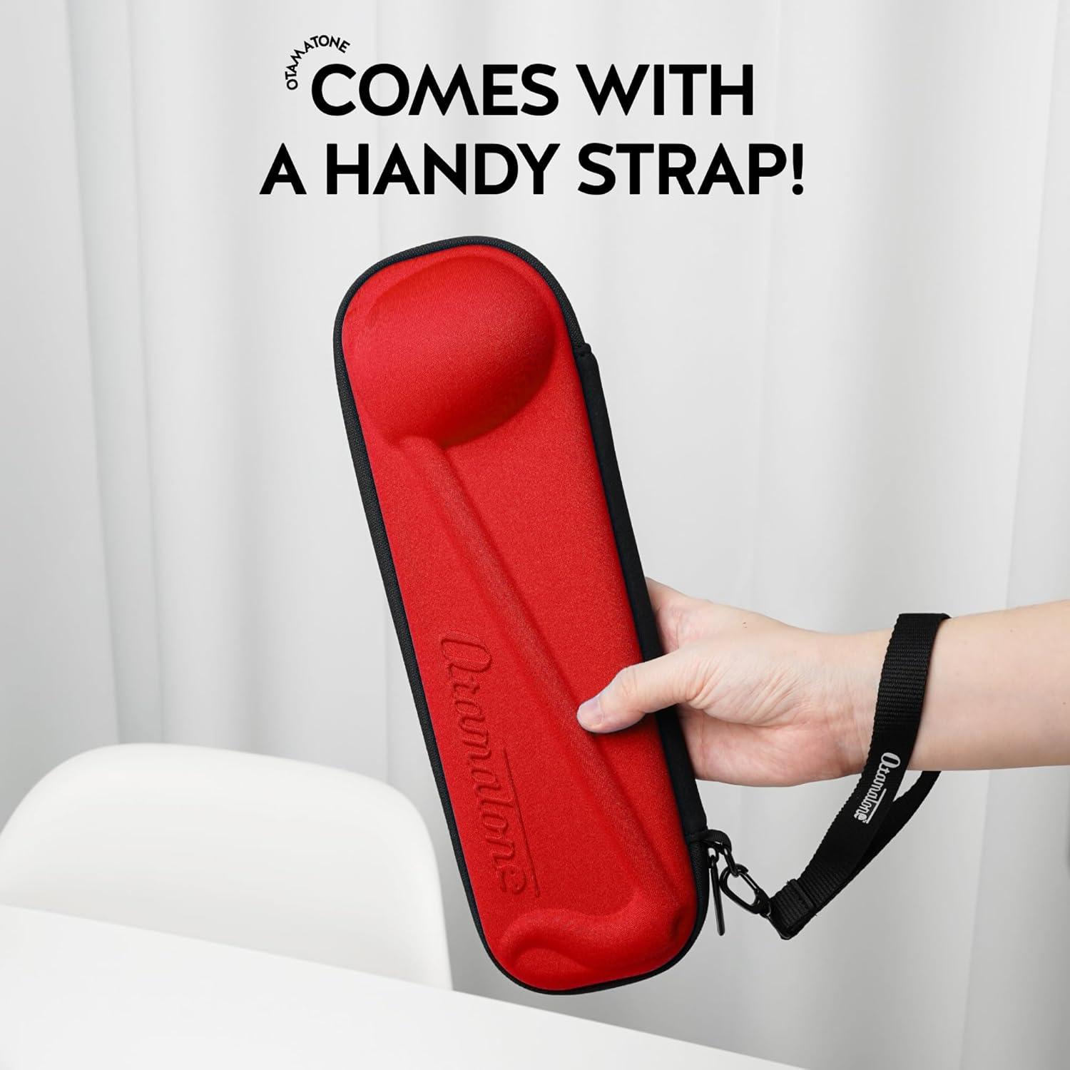 imageOtamatone Official Slim Case Regular 107 inch Musical Instrument Toy Synthesizer Hard Shell Cover Smooth Fitted Protective Interior with Official Logo Strap BlueRed