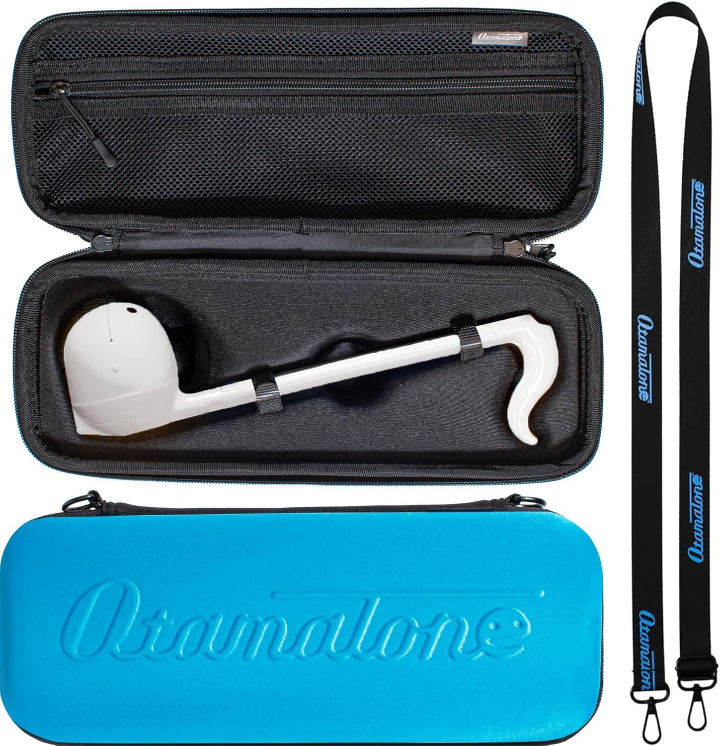imageOtamatone Regular White and Blue Case Bundle Japanese Electronic Musical Instrument Portable Music Synthesizer by Maywa Denki Studio Award Winning Educational Fun Gift for Children Teens ampamp AdultsBlack Otamatone Blue Case