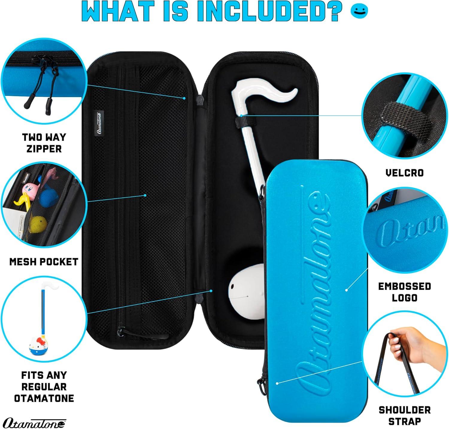 imageOtamatone Regular White and Blue Case Bundle Japanese Electronic Musical Instrument Portable Music Synthesizer by Maywa Denki Studio Award Winning Educational Fun Gift for Children Teens ampamp AdultsWhite Otamatone Blue Case