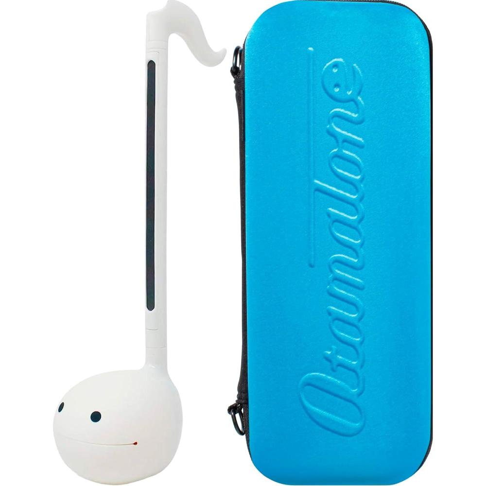 imageOtamatone Regular White and Blue Case Bundle Japanese Electronic Musical Instrument Portable Music Synthesizer by Maywa Denki Studio Award Winning Educational Fun Gift for Children Teens ampamp AdultsWhite Otamatone Blue Case