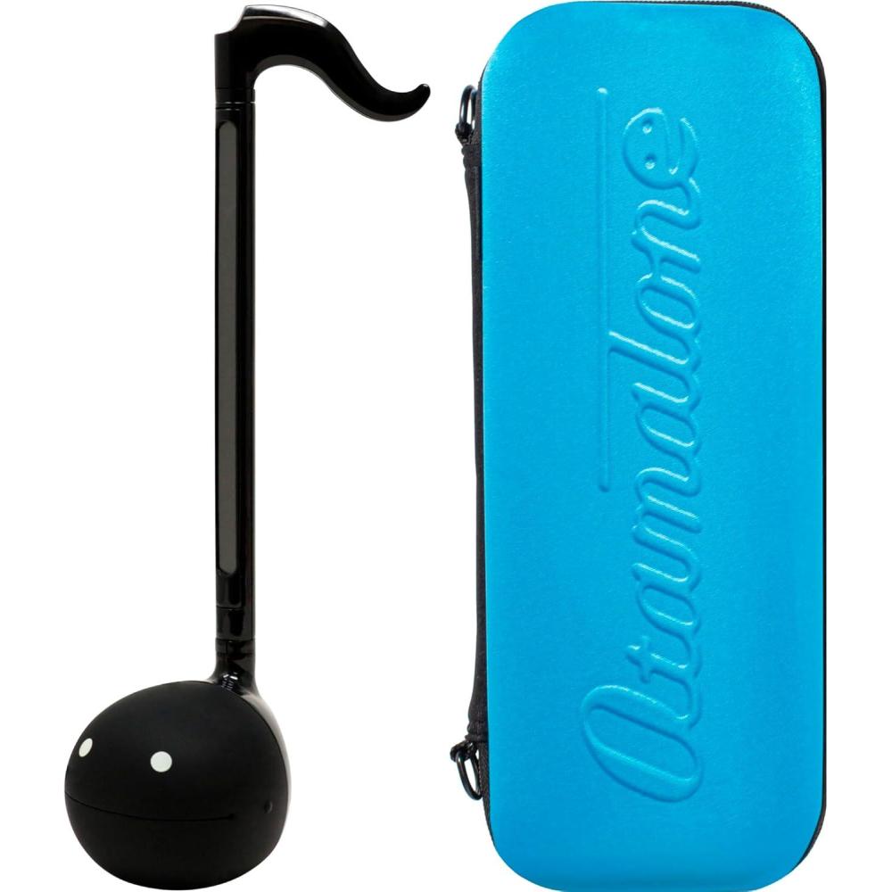 imageOtamatone Regular White and Blue Case Bundle Japanese Electronic Musical Instrument Portable Music Synthesizer by Maywa Denki Studio Award Winning Educational Fun Gift for Children Teens ampamp AdultsBlack Otamatone Blue Case
