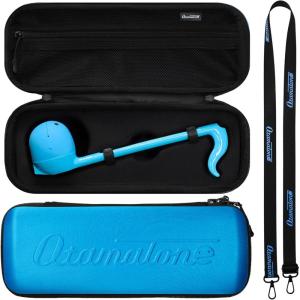 Otamatone Official Case (Regular – 10.7 inch) Musical Instrument Toy Synthesizer Hard Shell Cover, Smooth Fitted Protective Interior with Official Logo Strap, Inner Zipper Pouch (Blue)(Blue)