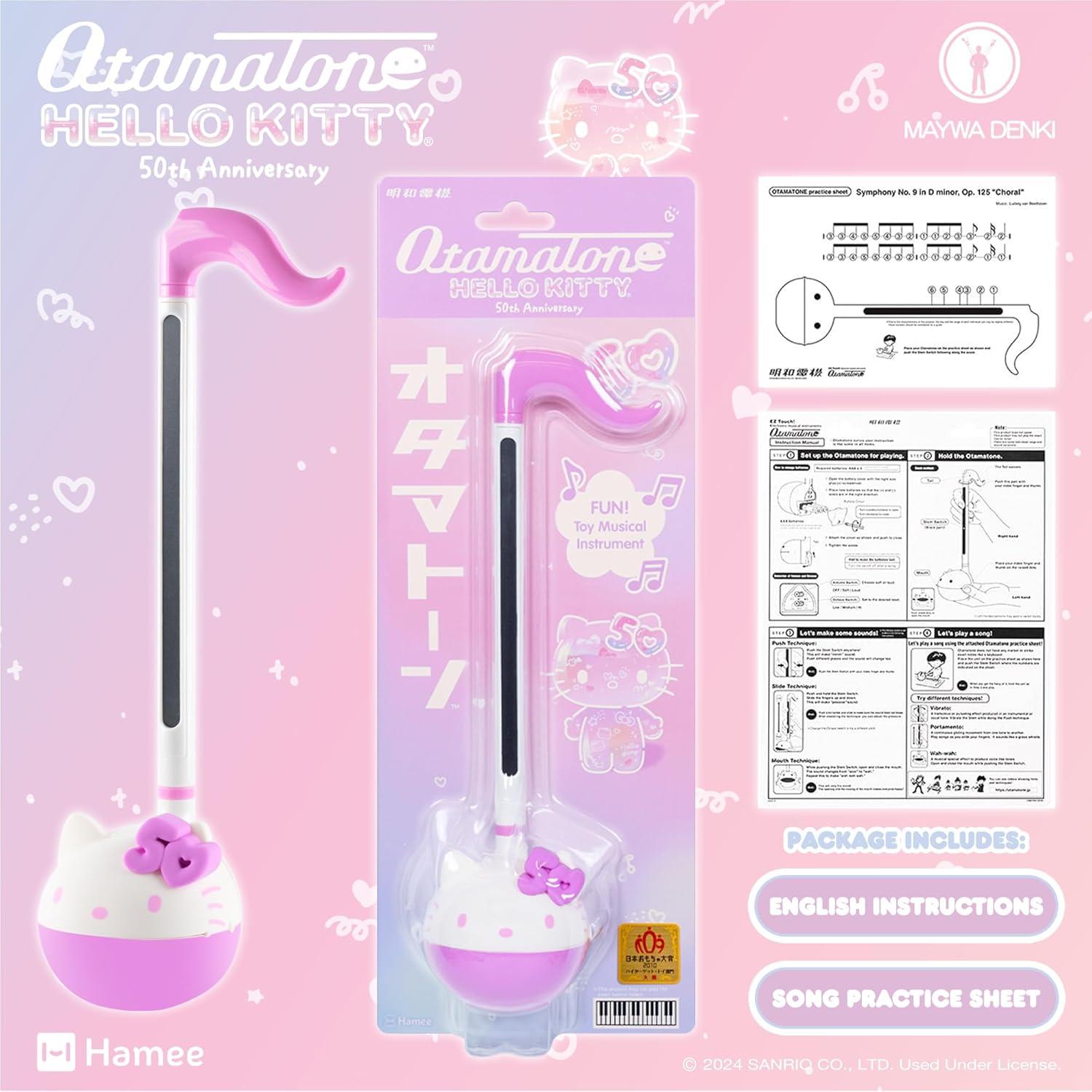 imageOtamatone Special Edition Sanrio Hello Kitty 50th Anniversary Electronic Portable Music Instrument Synthesizer Toy from Japan Limited Edition English Instructions